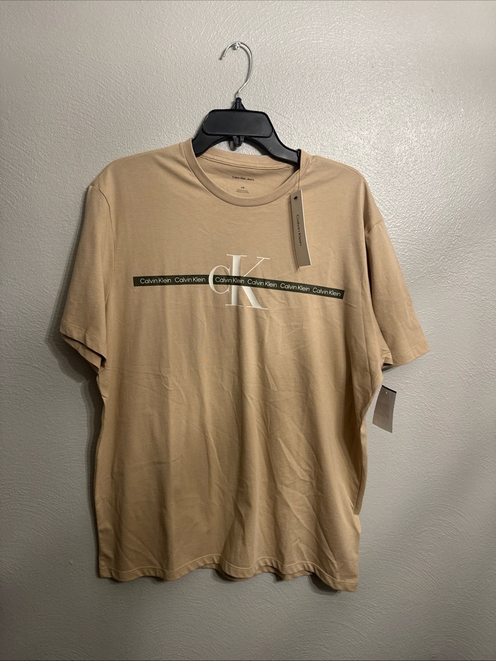 Calvin Klein Tan Logo Short-Sleeve Tee